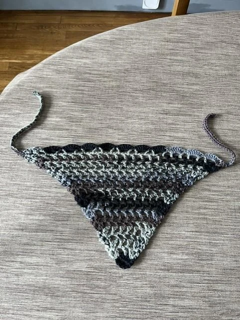 Bandana bandeau foulard headband pañuelo Laine Noir Gris Taille unique adulte et – photo 5